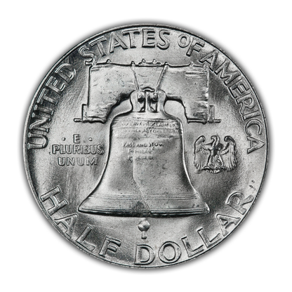 1955 Franklin 90% Silver Half Dollar Philadelphia - Bugs Bunny - Uncirculated
