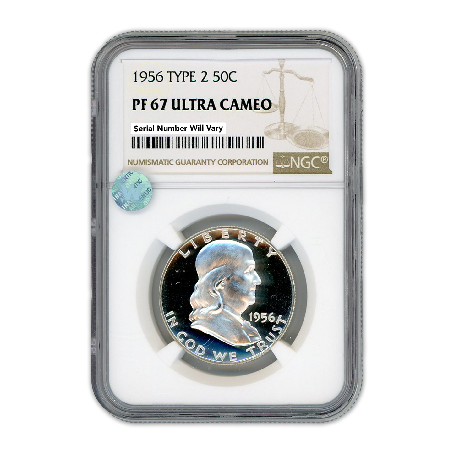 1956 Franklin Silver Half Dollar - Type 2 NGC PF67 Ultra Cameo