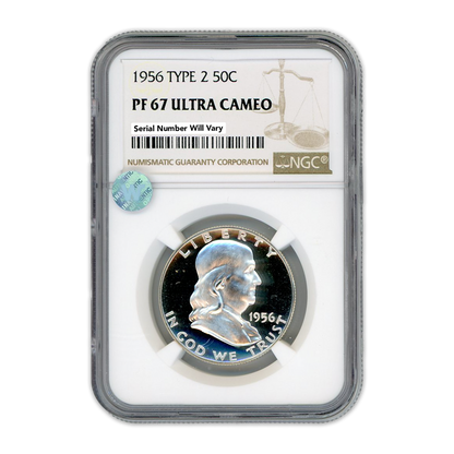 1956 Franklin Silver Half Dollar - Type 2 NGC PF67 Ultra Cameo