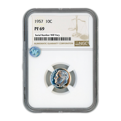 1957 Roosevelt Dime - NGC PF69 Sight White