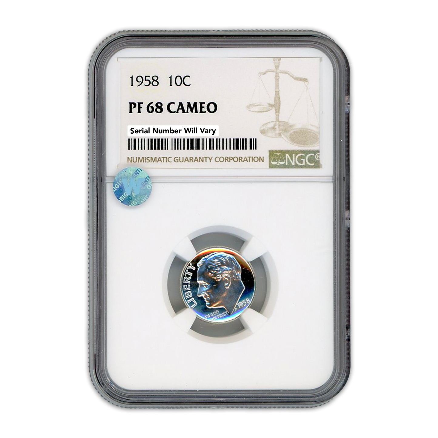 1958 Roosevelt Dime - NGC PF68 Sight White Cameo
