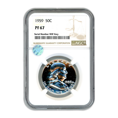 1959 Franklin Silver Half Dollar - NGC PF67 Sight White