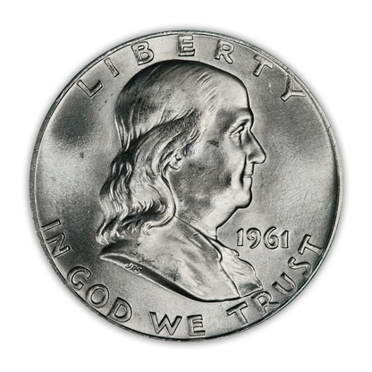 1961 Franklin 90% Silver Half Dollar Denver - Uncirculated - CoinsTV