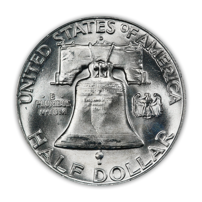 1961 Franklin 90% Silver Half Dollar Denver - Uncirculated - CoinsTV