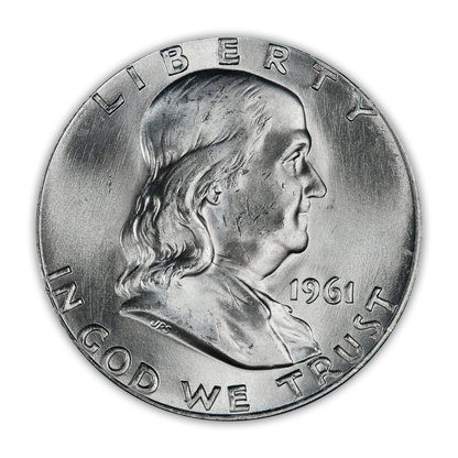 1961 Franklin 90% Silver Half Dollar Philadelphia - Uncirculated