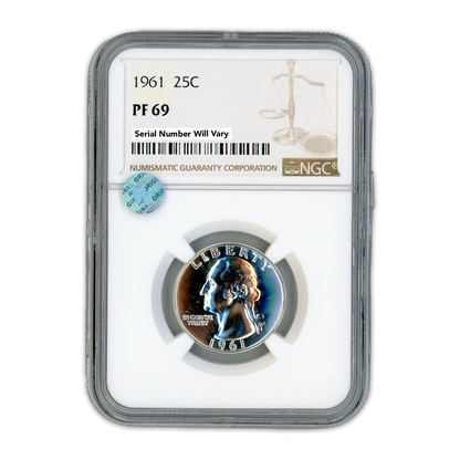 1961 Washington Silver Quarter Philadelphia - NGC PF69 Sight White - CoinsTV