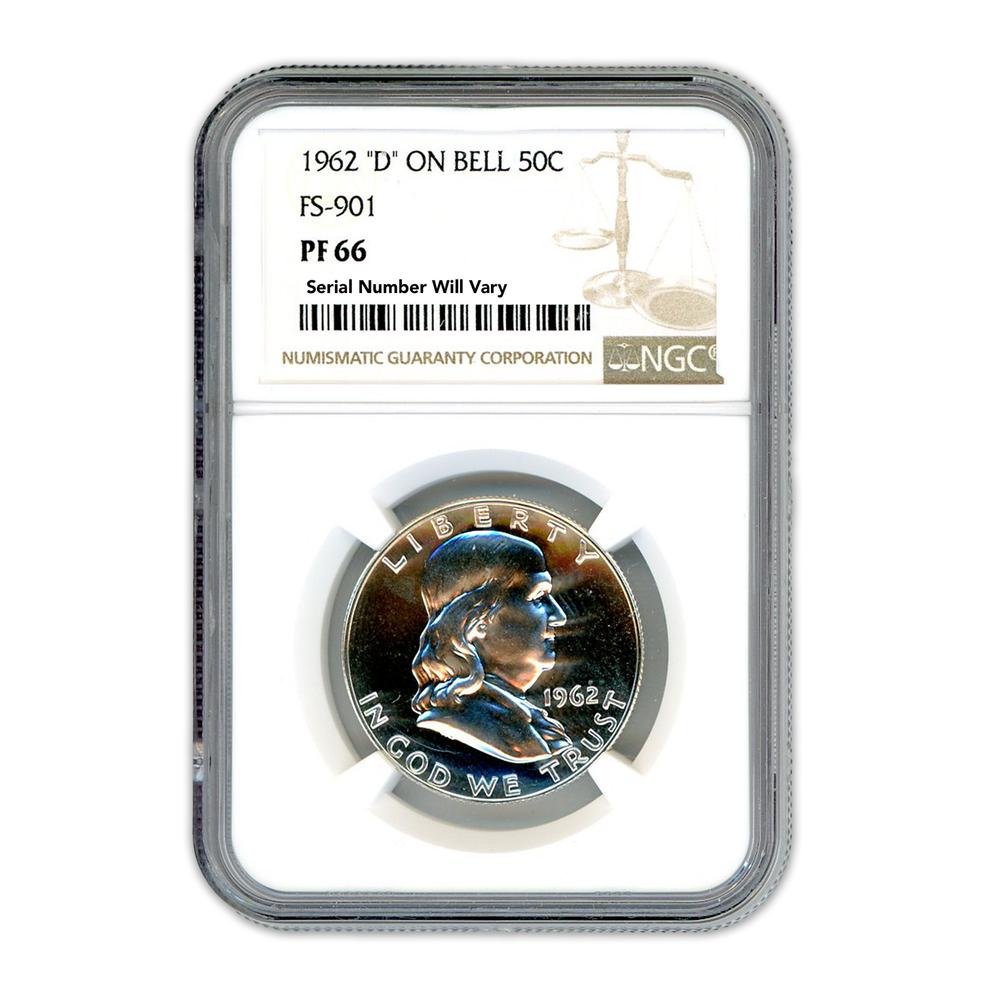 1962 Franklin Silver Half Dollar - D on Bell - NGC PF66 - CoinsTV