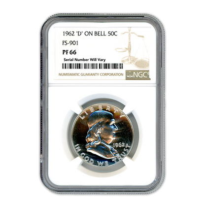 1962 Franklin Silver Half Dollar - D on Bell - NGC PF66 - CoinsTV
