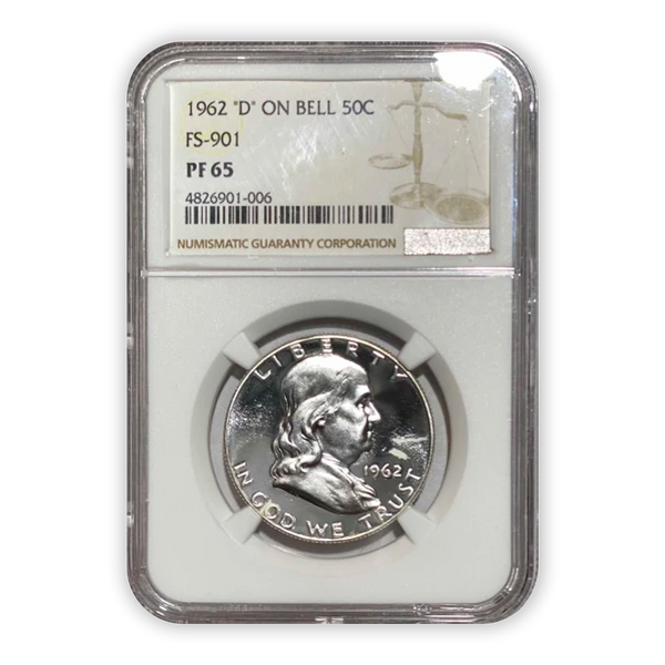 1962 Franklin Silver Half Dollar - FS-901 D on Bell - NGC PF65