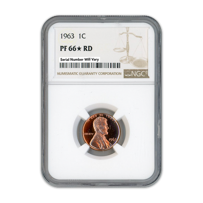 1963 Lincoln Cent - NGC PF66 Star RD - CoinsTV