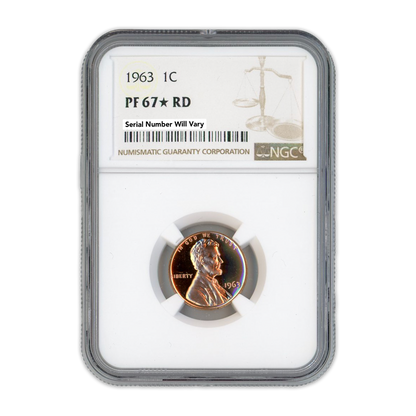 1963 Lincoln Cent - NGC PF67 Star RD
