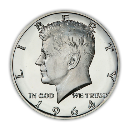 1964 US Proof Set - 5 Coins - Accented Hair Kennedy in Set - CoinsTV