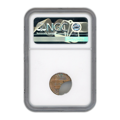 1966 Lincoln Cent Broadstruck On 40% Curved Clip - Mint Error NGC MS63 RD