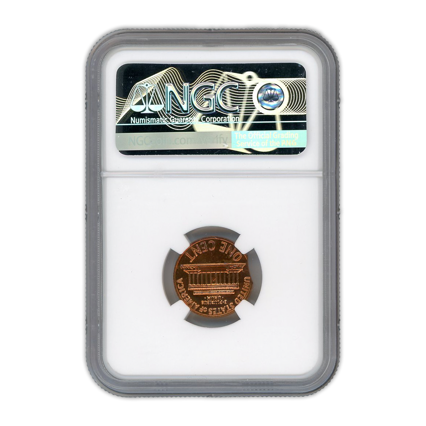 1969 S Lincoln Cent Curved Clip @ 9:00 - Mint Error NGC PF62 RD Star