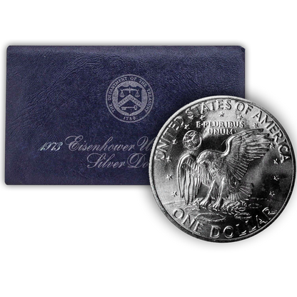 1973 Eisenhower 40% Silver Dollar San Francisco - Uncirculated Blue Pack (OGP)