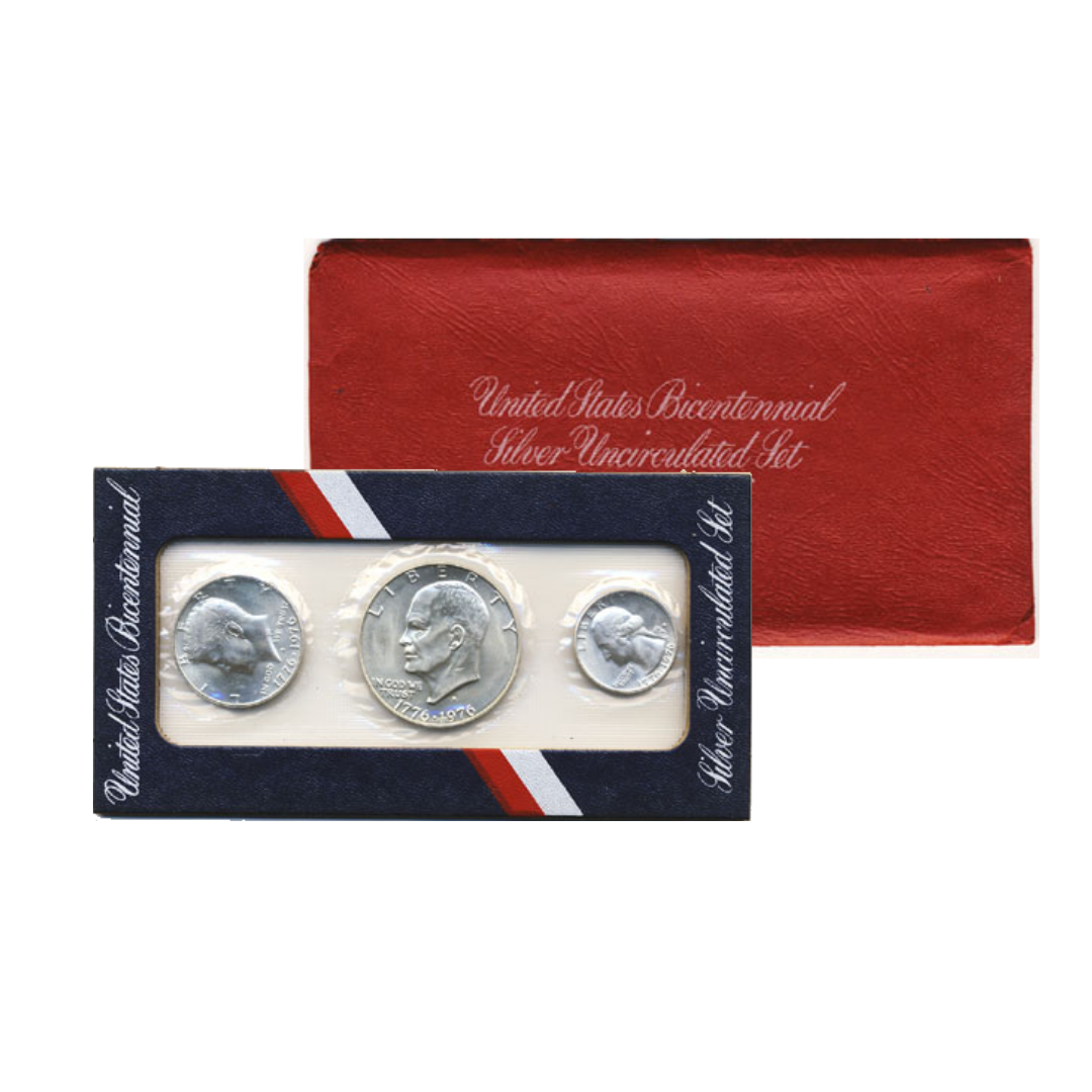 1976 US Mint 3 pc Bicentennial Silver Set - Original Government Packaging