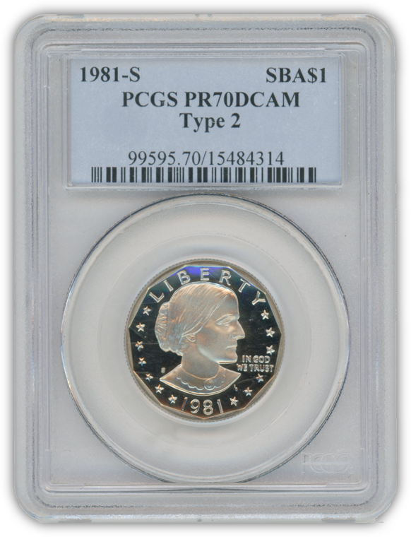1981 S Susan B Anthony Dollar Type 2 - PCGS PR70 Deep Cameo