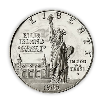 1986 Statue of Liberty 2 pc Uncirculated Set - Original Government Packaging (OGP)