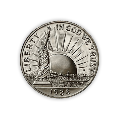 1986 Statue of Liberty 2 pc Uncirculated Set - Original Government Packaging (OGP)