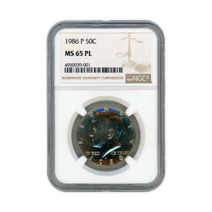 1986 Kennedy Half Dollar Philadelphia - NGC MS65 PL Prooflike - CoinsTV