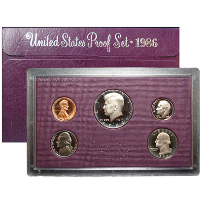 1986 US Proof Set - 5 Coins