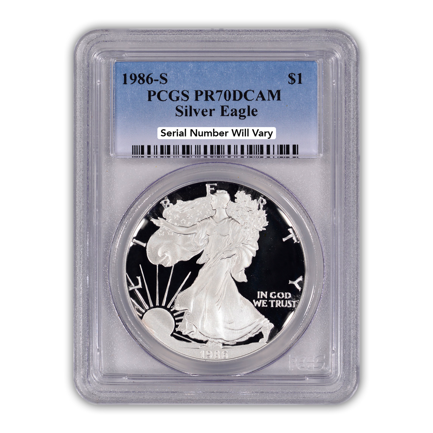 1986-S Silver Eagle - Proof - PCGS PR70DCAM
