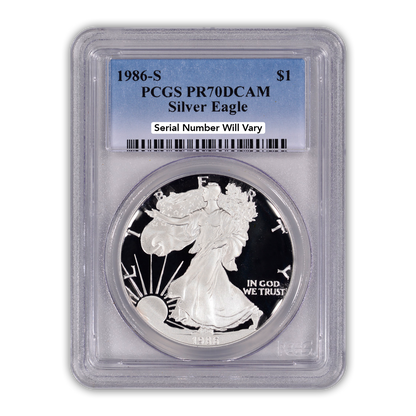 1986-S Silver Eagle - Proof - PCGS PR70DCAM
