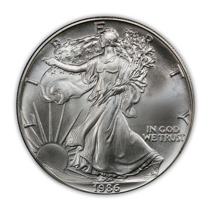 1986 Silver Eagle - Business Strike - Uncirculated - CoinsTV