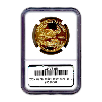 1989 $50 Gold Eagle - NGC MS70 - CoinsTV