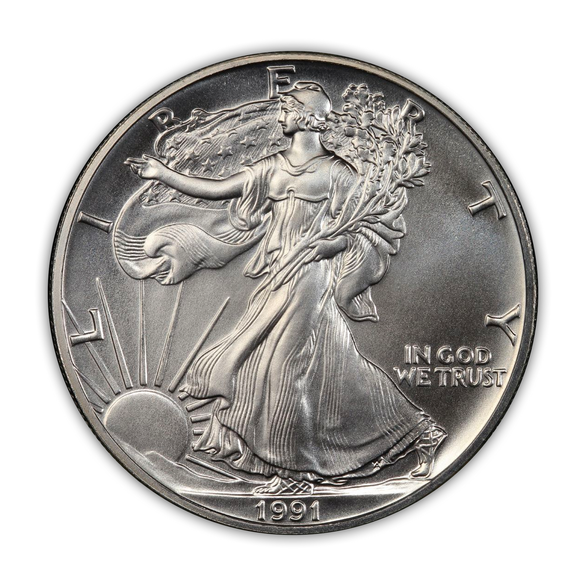 1991 Silver Eagle - Business Strike - Uncirculated - CoinsTV