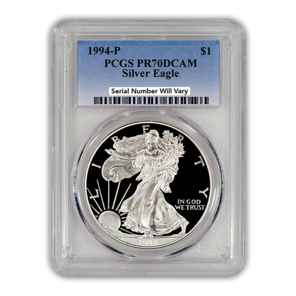 1994 Silver Eagle - Proof - PCGS PR70 - CoinsTV