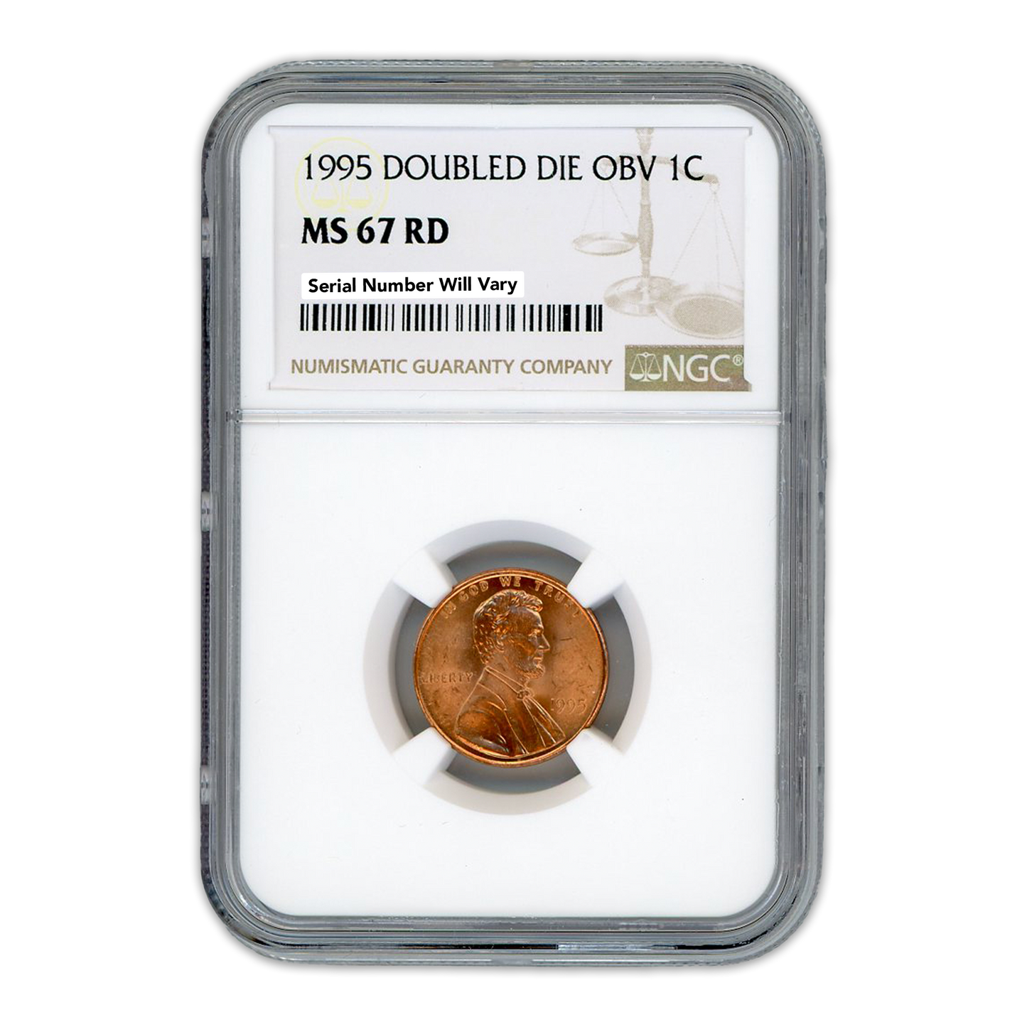 1995 Lincoln Cent - Doubled Die Obv. - MS67 RD