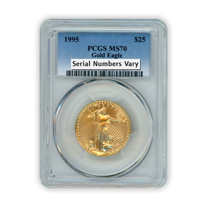 1995 $25 Gold Eagle - 1/2 oz West Point PCGS MS70 - CoinsTV