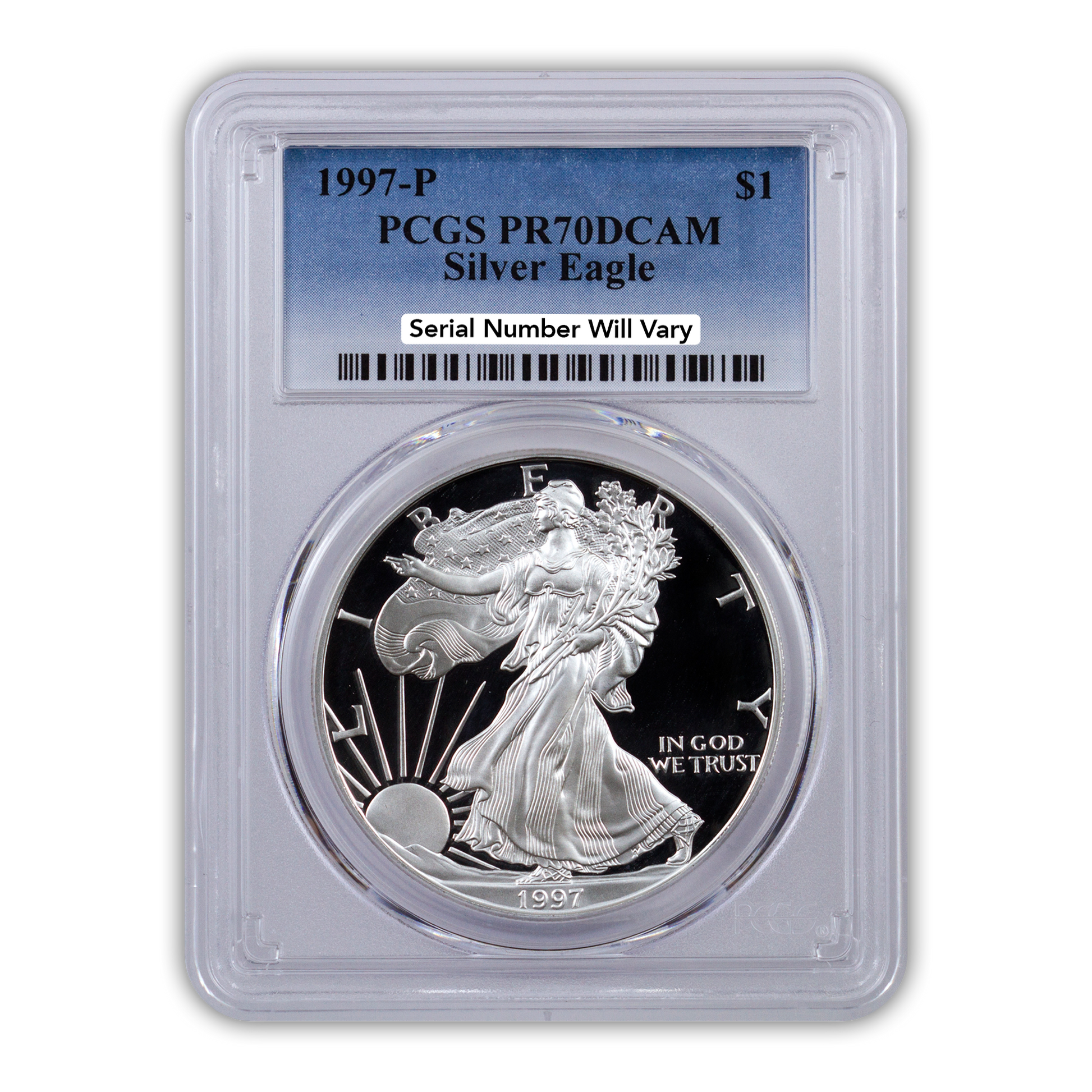 1997 Silver Eagle - Proof - PCGS PR70 - CoinsTV