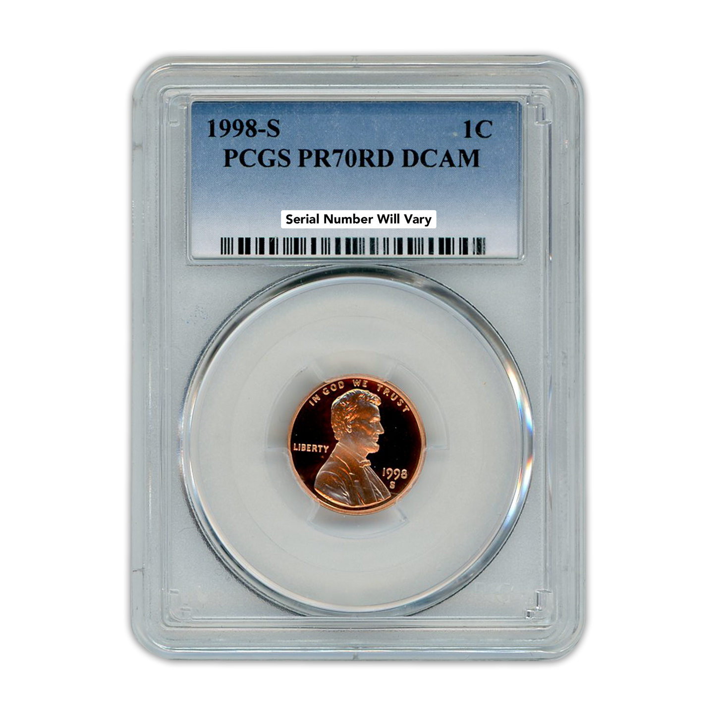 1998-S Lincoln Cent - PCGS PR70RD DCAM