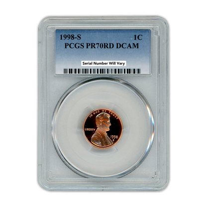 1998-S Lincoln Cent - PCGS PR70RD DCAM