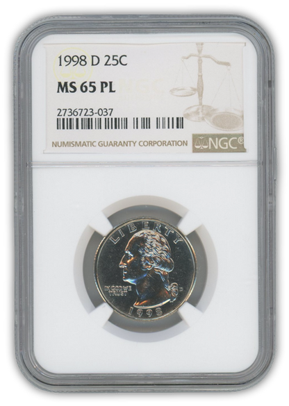 1998 Washington Quarter Denver- NGC MS65 PL Prooflike