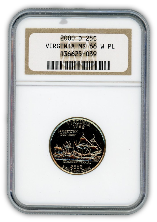 2000 Virginia Quarter Dollar Denver - NGC MS66 PL Prooflike