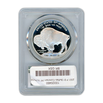 2001 Buffalo Silver Dollar 2 pc Set PCGS PR70