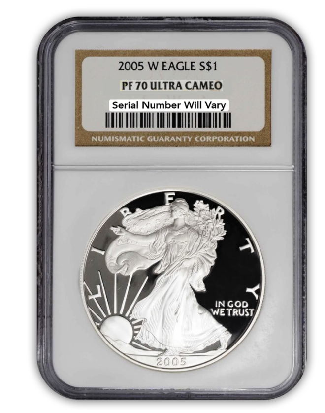 2005 Silver Eagle - Proof - NGC PF70 - CoinsTV