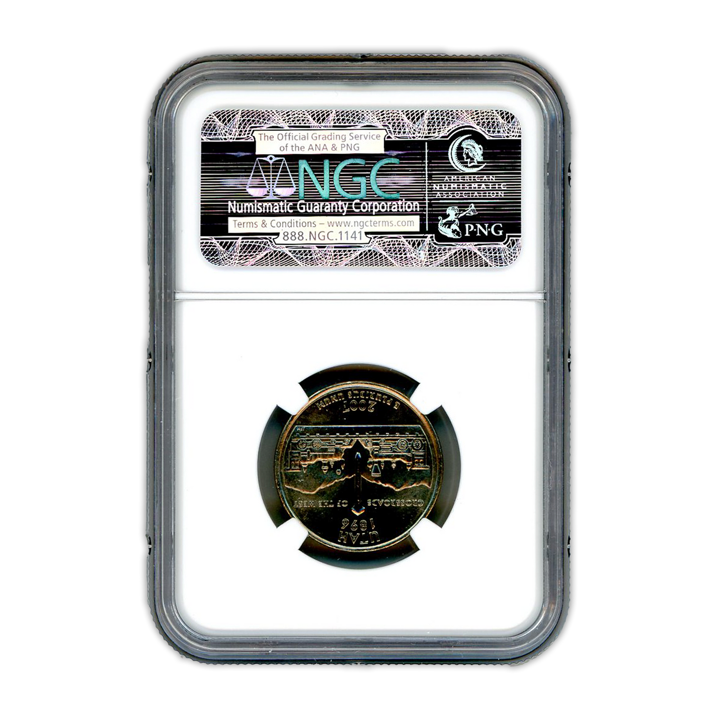 2007 Utah Quarter - Obverse Missing Clad Layer - NGC MS65