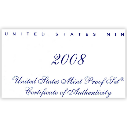 2008 US Proof Set - 14 Coins