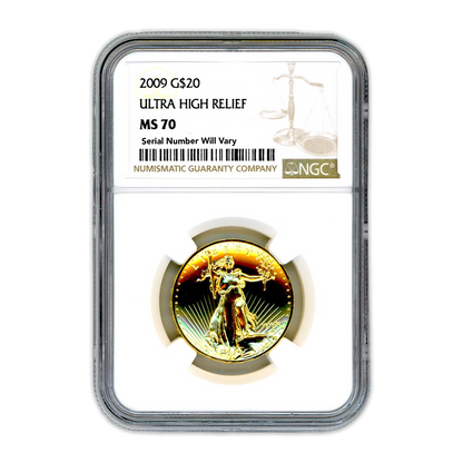 2009 $20 Ultra High Relief - NGC MS70