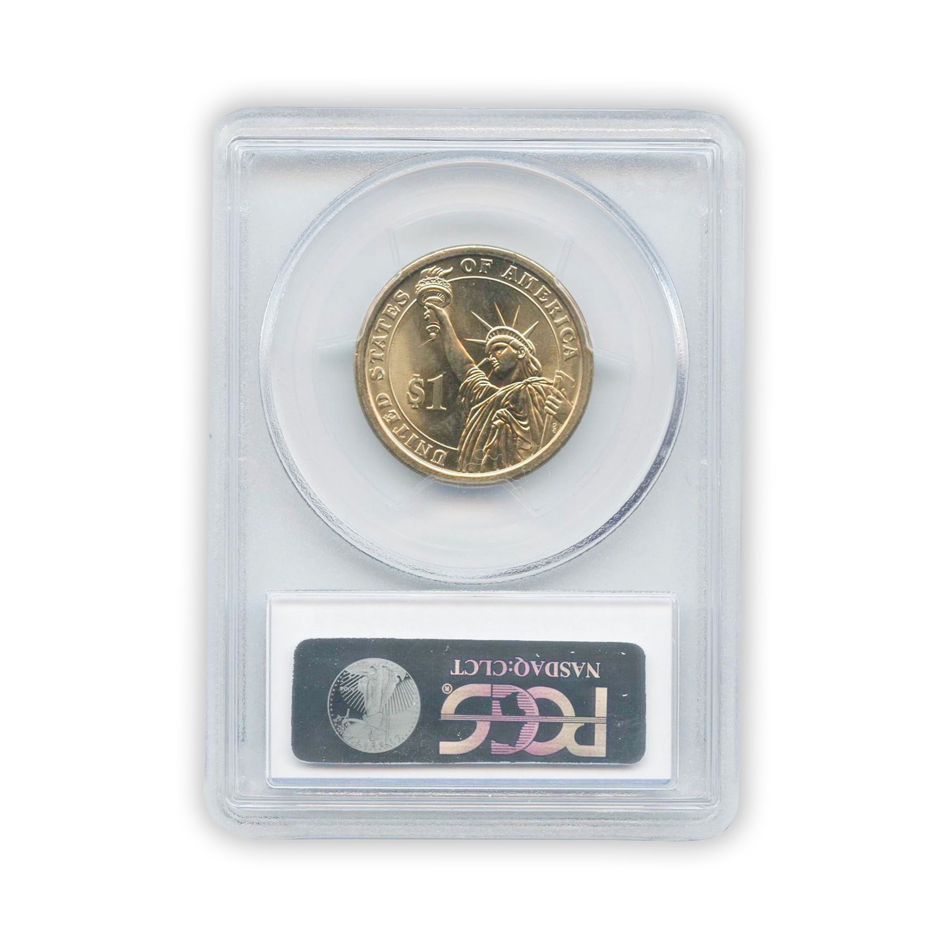 2009 William Harrison Dollar Error - Missing Edge Lettering - PCGS MS65 - CoinsTV