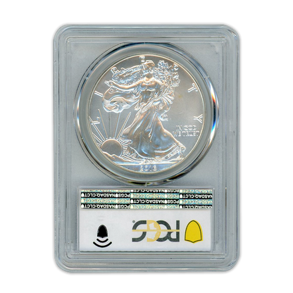2016 Silver Eagle - Mint Error - Struck Through Reverse PCGS MS68