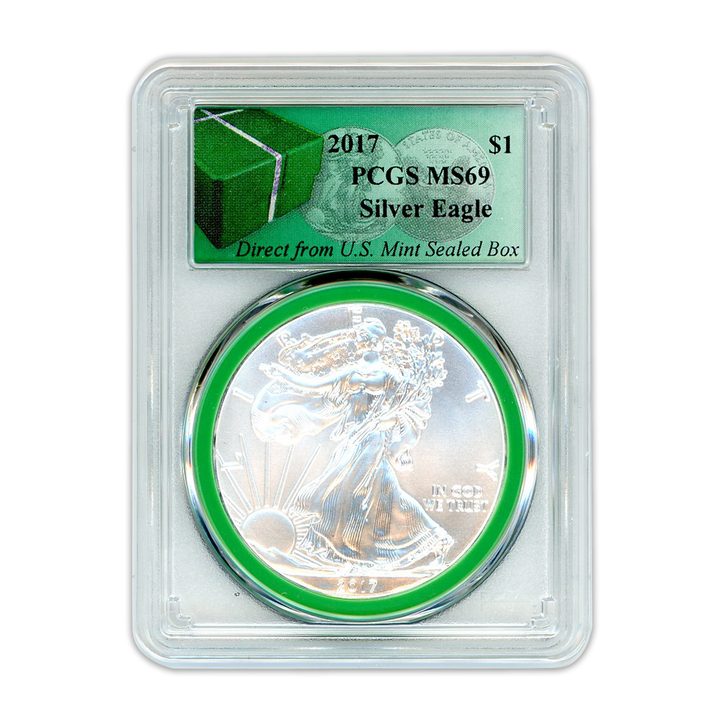 2017 American Silver Eagle - Business Strike - PCGS MS69 Monster Box Label