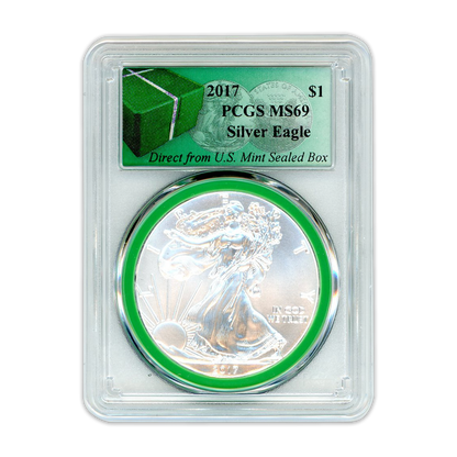 2017 American Silver Eagle - Business Strike - PCGS MS69 Monster Box Label