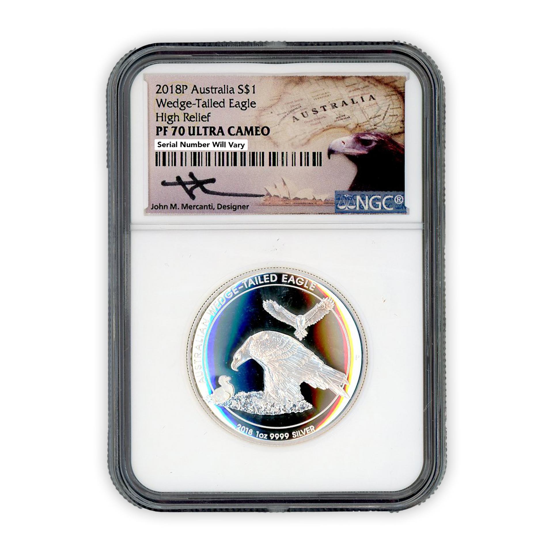 2018P Australia Silver Dollar Wedge-Tailed Eagle - High