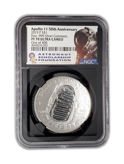 2019 P Apollo 11 50th Anniversary Commemorative NGC PF70 Karol Bobko Label