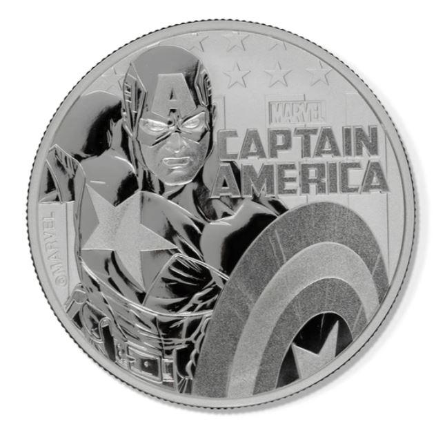 2019 Captain America 1 Oz Silver Bullion - CoinsTV